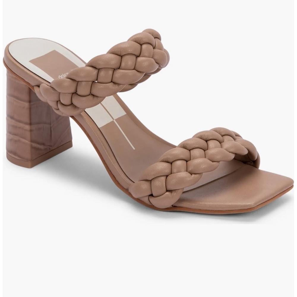 Dolce Vita Paily Braided Sandal heels women’s 7.5 nude EUC